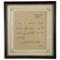 Winston Churchill Signed Letter Note Framed