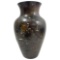 Japanese Antique Meiji Period Bronze Mixed Metal Inlay Enamel Vase
