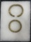 Ancient Mixed Metal Cuff Bracelet Pair Jewelry