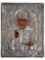 Antique Russian Orthodox Painted St. Nicholas Silver Icon