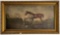 Antique Oil on Board Folk Art Horse Painting