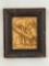 Antique Signed Painting on Wood Panel, Child Playing in Sand
