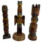 Native American Northwest Coast Wood Carved Totem Poles