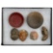 Ancient Pre-Columbian Pottery Clay Plates and Head Figures