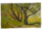 Vintage Russian Oil on Canvas Forest Scene