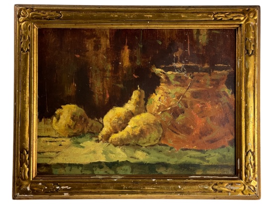 Antique Oil on Board Still Life of Fruit Signed Bodnea