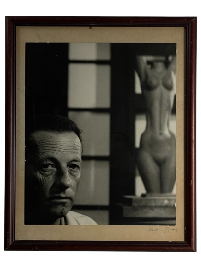 Man Ray Silver Gelatin Photograph Mounted to Board Signed on Board