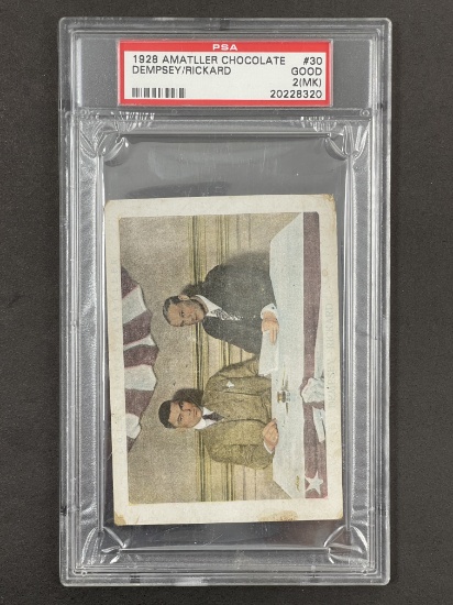 1928 Amatller Chocolate Boxing Jack Dempsey & Rickard #30 PSA 2