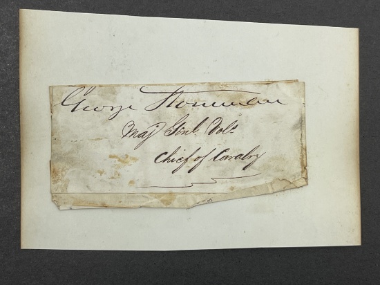 US Civial War Major General Chief of Cavalry George Stoneman 1822-1894 Cut Signature