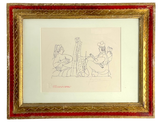 Pablo Picasso - Lithograph Signed Bottom Right and Embossed Bottom Left