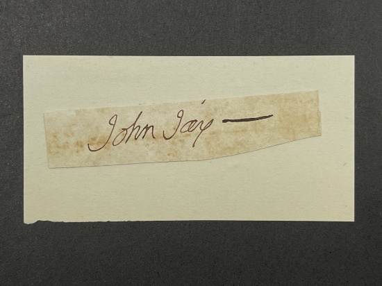 John Jay (1745-1829) Founding Father of the United States Cut Signature