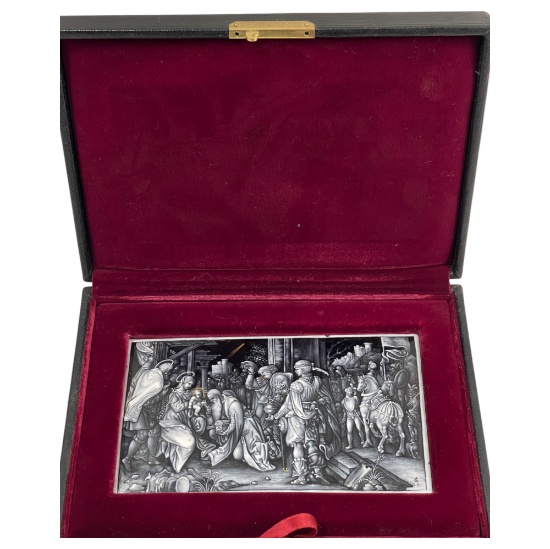 En Grisaille Enamel Plaque of the Adoration of the Magi