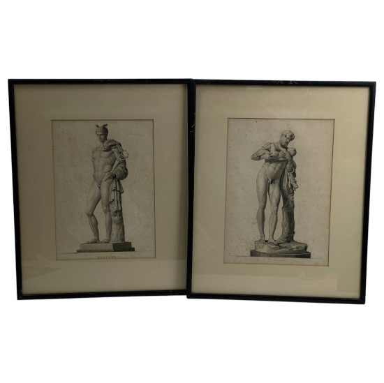 Francesco Piranesi (Italian, 1756-1810) Etchings of Classical Statues in Rome