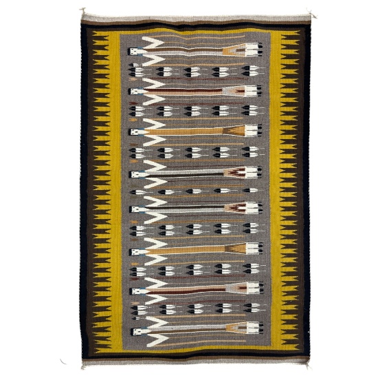 Vintage Rare Navajo Yei Rug â€“ Native American Textile