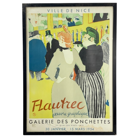 Henri Toulouse-Lautrec Ville De Nice Galerie des Ponchettes Poster 1954