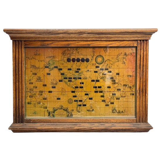 Vintage 1950's World Time Zone Illuminated World Time Clock
