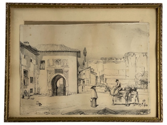 John Frederick Lewis - Gate of the Wine Etching