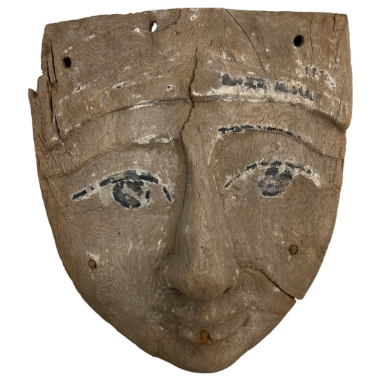 Ancient Egyptian Sarcophagus Mummy Wood Mask