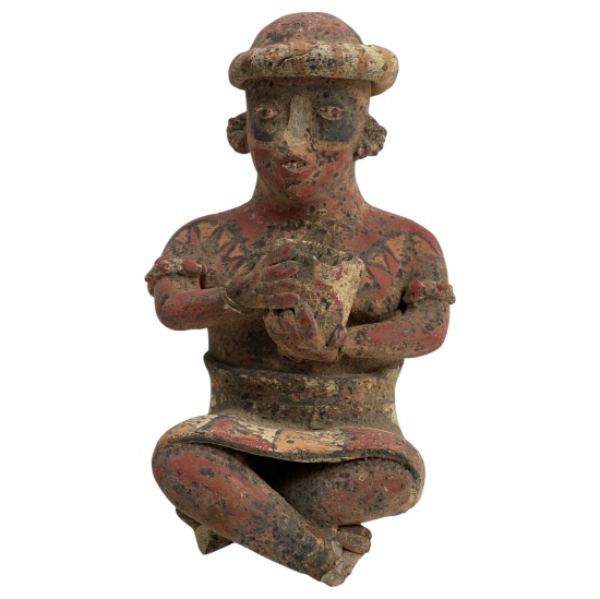 Ancient Ixtian Protoclassic Nayarit Seated Figurine