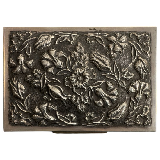 Vintage 900 Silver Jewelry Trinket Box