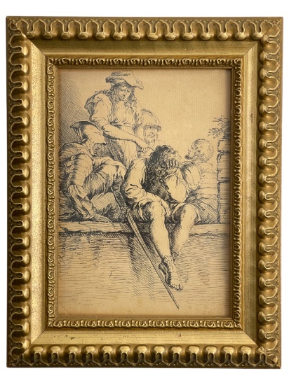 Salvator Rosa (Italian, 1615-1673) - Five Soldiers Etching on Paper