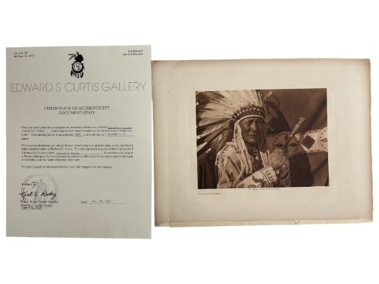 Edward Sheriff Curtis (1858-1952) - Blackfoot Finery 1926 Photogravure with Curtis Gallery COA