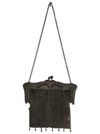Vintage 1930s Stamped Silver Purse