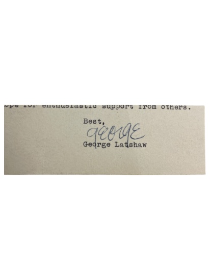 George Latshaw(1923-2006) Puppeteer Cut Signature