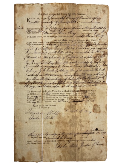 Antique Hand Written and Signed Letter Dated 1795, Multiple Signatures