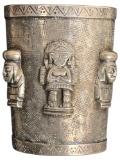Antique Peruvian Sterling Silver Cuff Bracelet