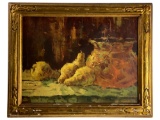 Antique Oil on Board Still Life of Fruit Signed Bodnea