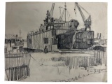 Frank Weston Benson (1862-1951) - Signed Pencil Maritime Art Drawing