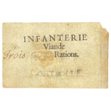 Antique French Infanterie Viande Ration Card