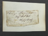 US Civial War Major General Chief of Cavalry George Stoneman 1822-1894 Cut Signature
