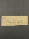 James Oliver Curwood (1878-1927) American Write and Conservationist Cut Signature