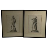 Francesco Piranesi (Italian, 1756-1810) Etchings of Classical Statues in Rome