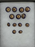 Traditional Indian Meenakari Buttons with Set Stones