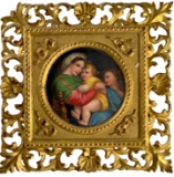 19th Century Italian Oil on Porcelain - Madonna of the Chair