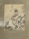Mid 20th Century Japanese Scroll Painting, Bamboo Forest Sage