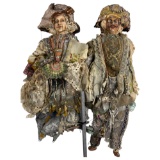 Pair Venetian Handcrafted Doll Figurine, 28