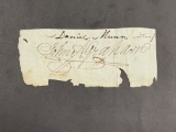 Early 19th-Century Cut Signature of John A. Graham with Witness Daniel Nunn