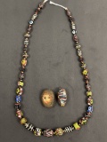 AN ANCIENT MOSAIC GLASS BEAD NECKLACE