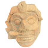 Ancient Aztec Pottery Head Pre Columbian