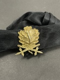 German Double Swords Oak Lef Knight Medal 800 Silver