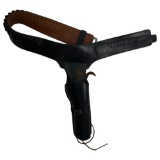 Vintage Alfonso's of Hollywood Black Leather Gun Belt with Holster