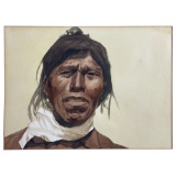Arthur Jensen - Watercolor Portrait, Mojave Native American Indian