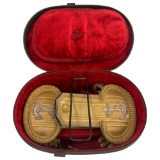 British Royal Navy Lieutenant's Epaulettes C. 1860 with Original Case