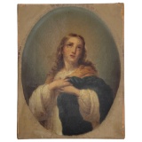 Antique Oil on Canvas Old Masters Style Portrait of Mary Madalene