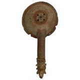 Ancient Pre Columbian Ladle Teracotta Clay Dragon Handle Carved