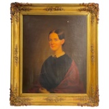 Thomas Sully (1783-1872) Antique Oil on Canvas Portrait of Woman
